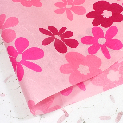 핑크색/난꽃(무늬한지)