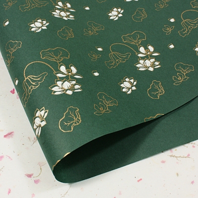 수박색/연꽃(무늬한지)