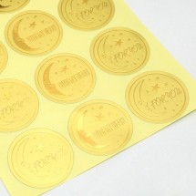 원형 금박 초승달(스티커)S-28