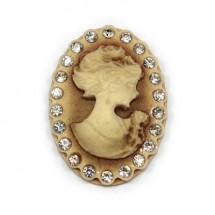 보석 장미꽃여인 까메오 18*25 (브라운)