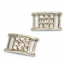 사각 9큐빅/실버 금속장식(한개)