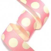 핑크/아이보리 파스텔빅도트(골전사프린트)