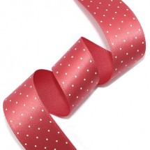 팥색/크림 잔땡땡이 무광단면(공단프린트)