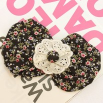 검정/(大)레이스 플라워리본(원단장식)