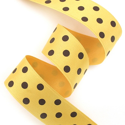 겨자/쥐색 큰땡땡이 무광양면(공단프린트)