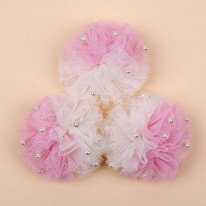 핑크/크림 진주솔방울(원단장식)