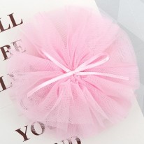 핑크/리본 빅원형망사(원단장식)