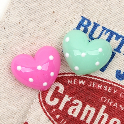 땡땡이 볼록하트(플라스틱장식)C3-7