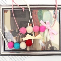 D201 양모볼 리본 목걸이(d.i.y 세트)