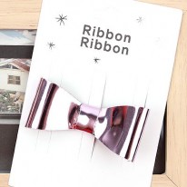 <font color=red>핑크/메탈심플리본 집게핀(완제품)