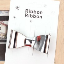 <font color=red>은색/메탈심플리본 집게핀(완제품)