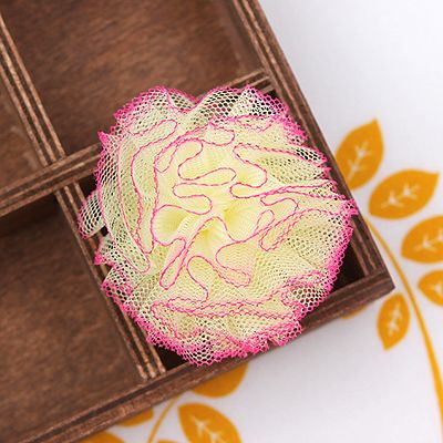 노랑/포인트테두리 망사볼(원단장식)