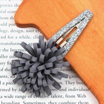 진회색/스웨이드꽃 똑딱핀(완제품)