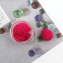 꽃체리색/20mm 손뜨개 방울(뜨개장식)