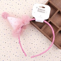 <font color=red>인디핑크/도트망사고깔 헤어밴드(완제품)