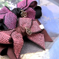 B485 엠보샤넬리본 공단 헤어핀(d.i.y 세트)