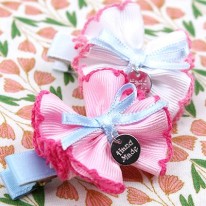 B487 골지피코트 작은리본 집게핀 (d.i.y 세트)