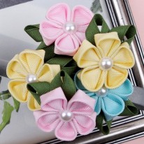 B499 칸자시 골직리본 머리끈-한쌍(d.i.y 세트)