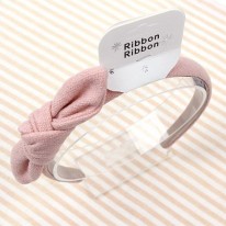 <font color=red>연핑크/모직 빅리본 헤어밴드(완제품)