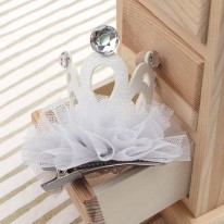 <font color=red>연회색/큐빅크라운망사집게핀(완제품)