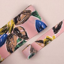 핑크색/열대화원 쉬폰(원단리본)