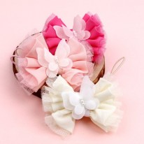 B550 쉬폰주름레이스 보송나비 머리끈(d.i.y 세트)