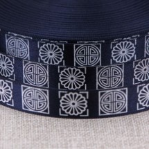 곤색/은색 사각전통문양(공단프린트)