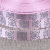 핑크색/은색 사각전통문양(공단프린트)