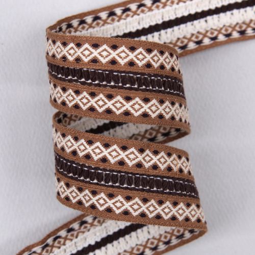 베이지색/다이아패턴(원단리본)