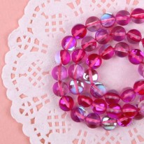 체리핑크/8mm유광 단색유리알(원석)-10개