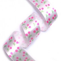 [20%할인]귀여운체리/흰색바탕핑크(공단전사프린트)